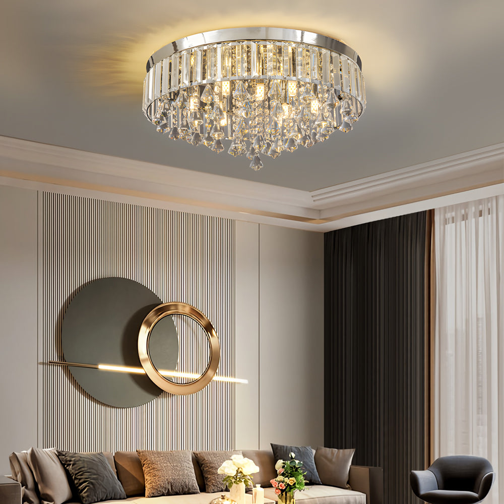 19 Round Crystal Pendants Led Ceiling Lights Fixture Ceiling Lamp