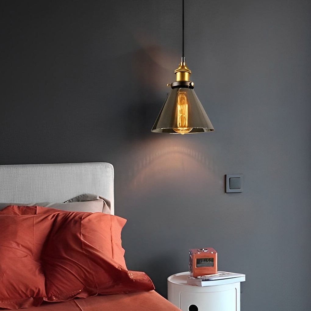 Smoke Gray Industrial Pendant Lamp Ha077613