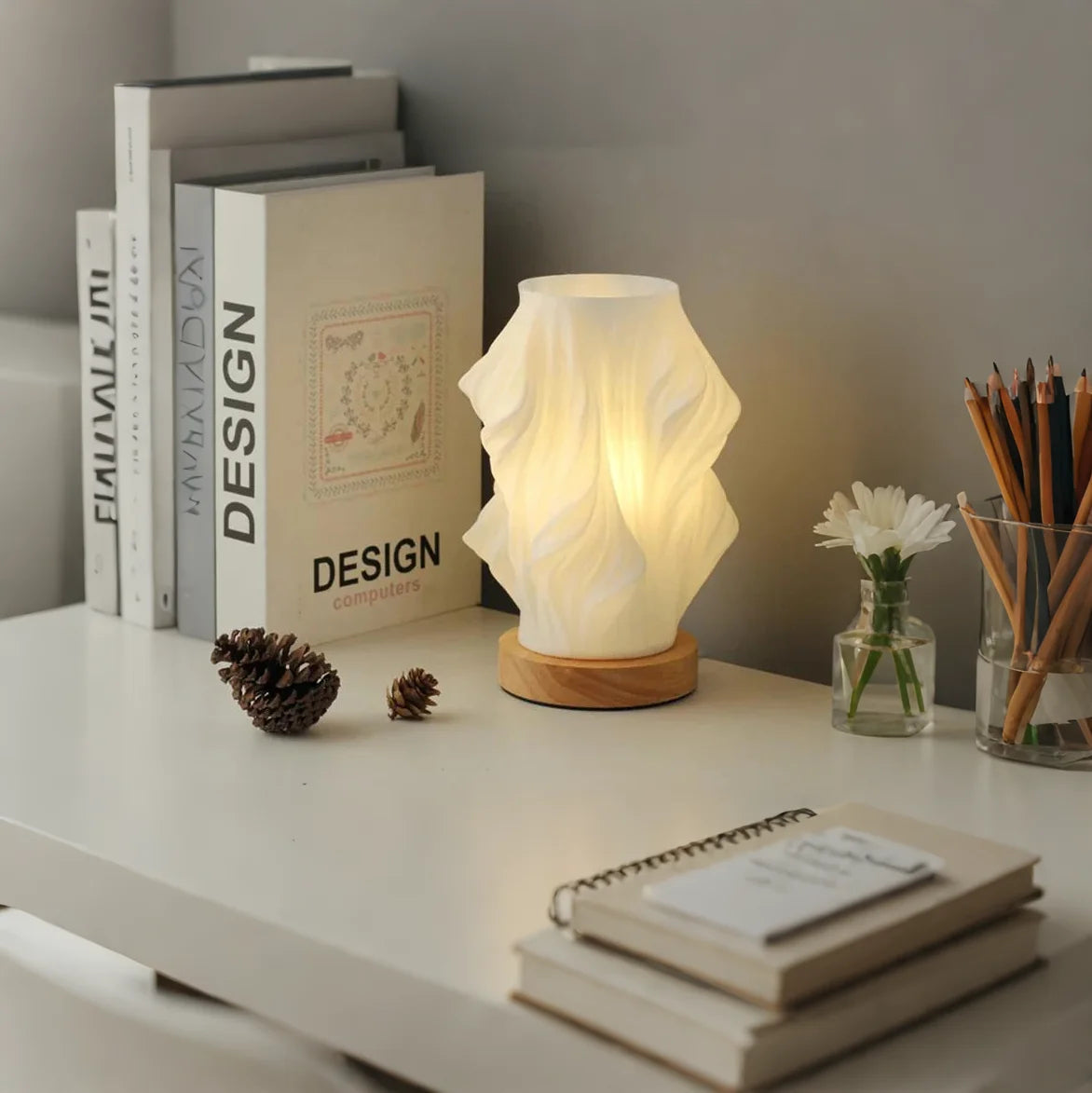Chic Spiral Striped Shade Night Light Lamp