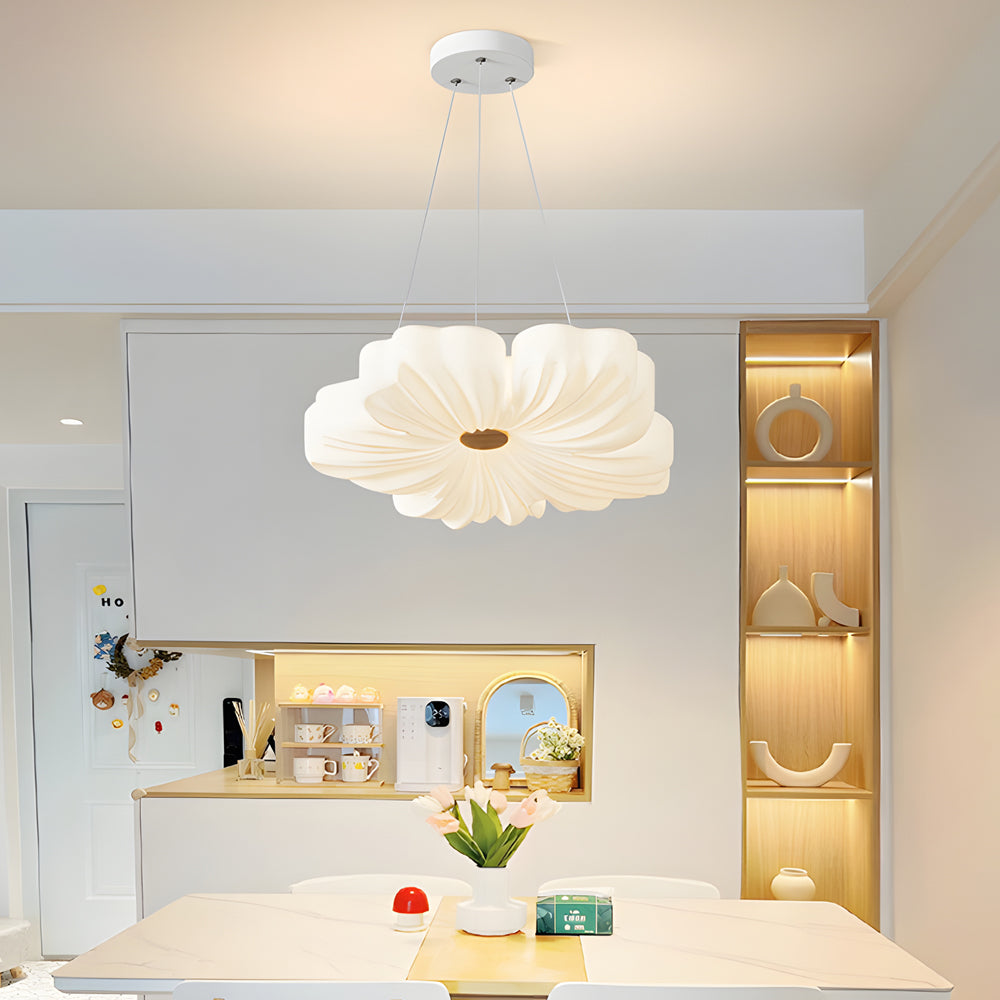 Nordic White Acrylic Flower Bedroom Ceiling Lamp Led 3 Step Dimming