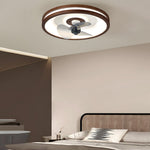 19 7 In Walnut 6 Speed Flush Mount Ceiling Fans With Led Light And Remote