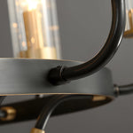 6 8 Light Candlelight Wagon Wheel Chandelier With Glass Shades
