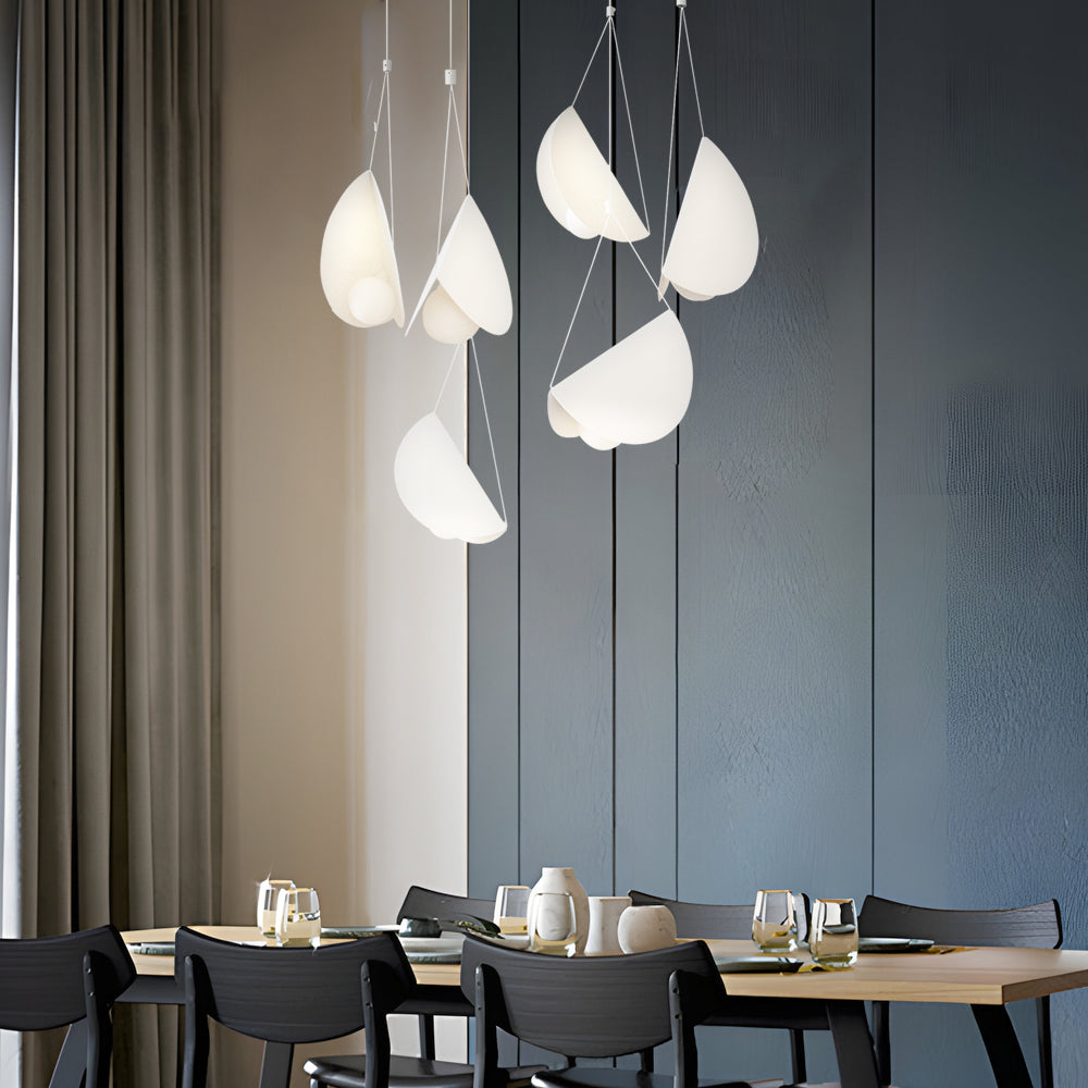 1 3 6 Light Minimalist Line White Glider Pendant Light