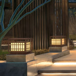 Square Led Waterproof Brown Outdoor Post Light