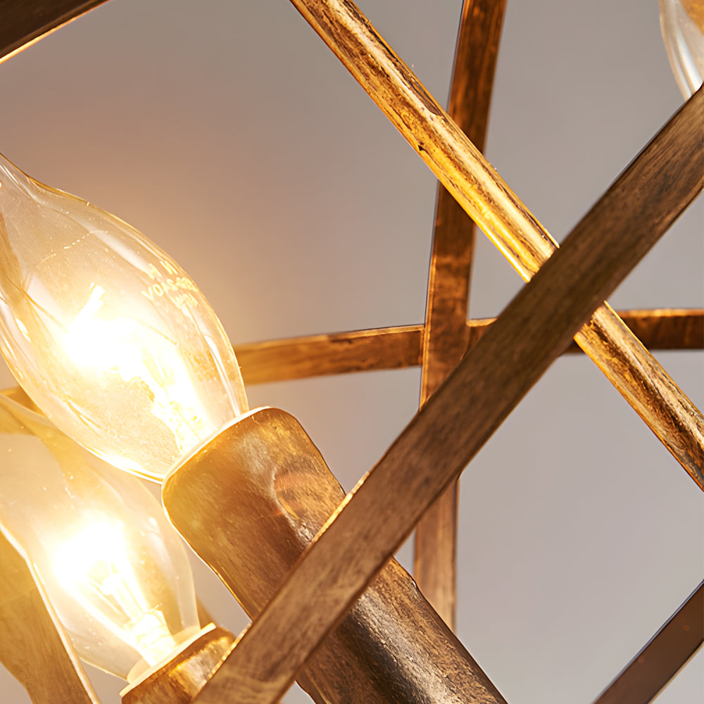 Iron Lines Ball Spherical Creative Led Industrial Style Chandelier