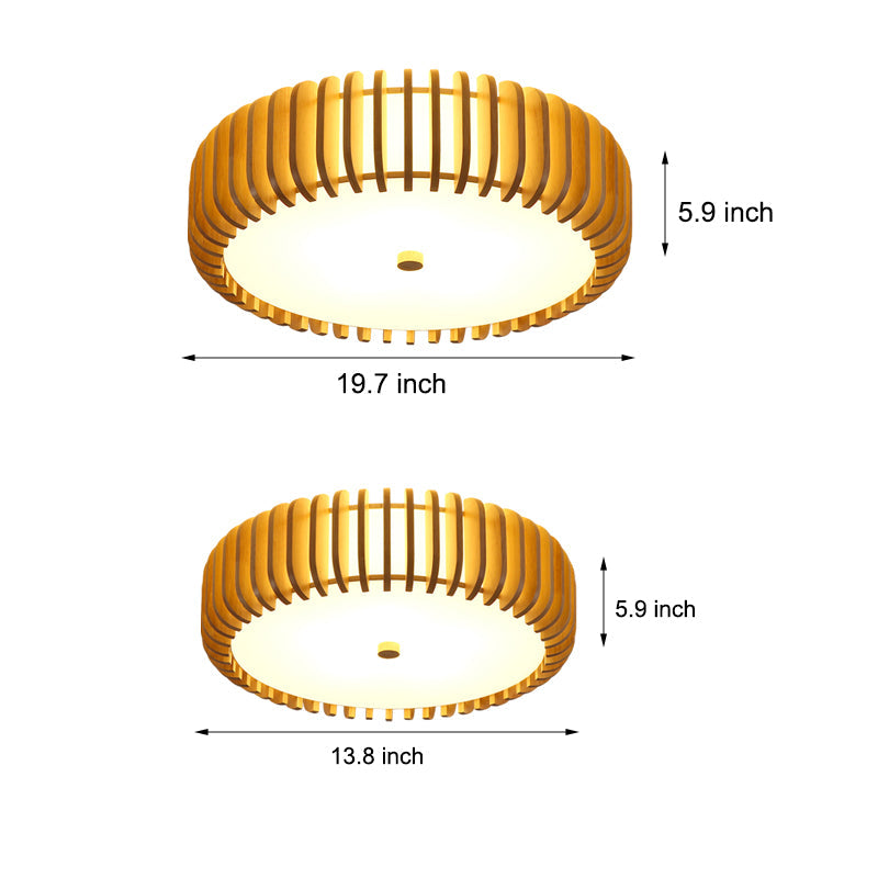 Wood Round Nordic Bedroom Ceiling Light Li002619