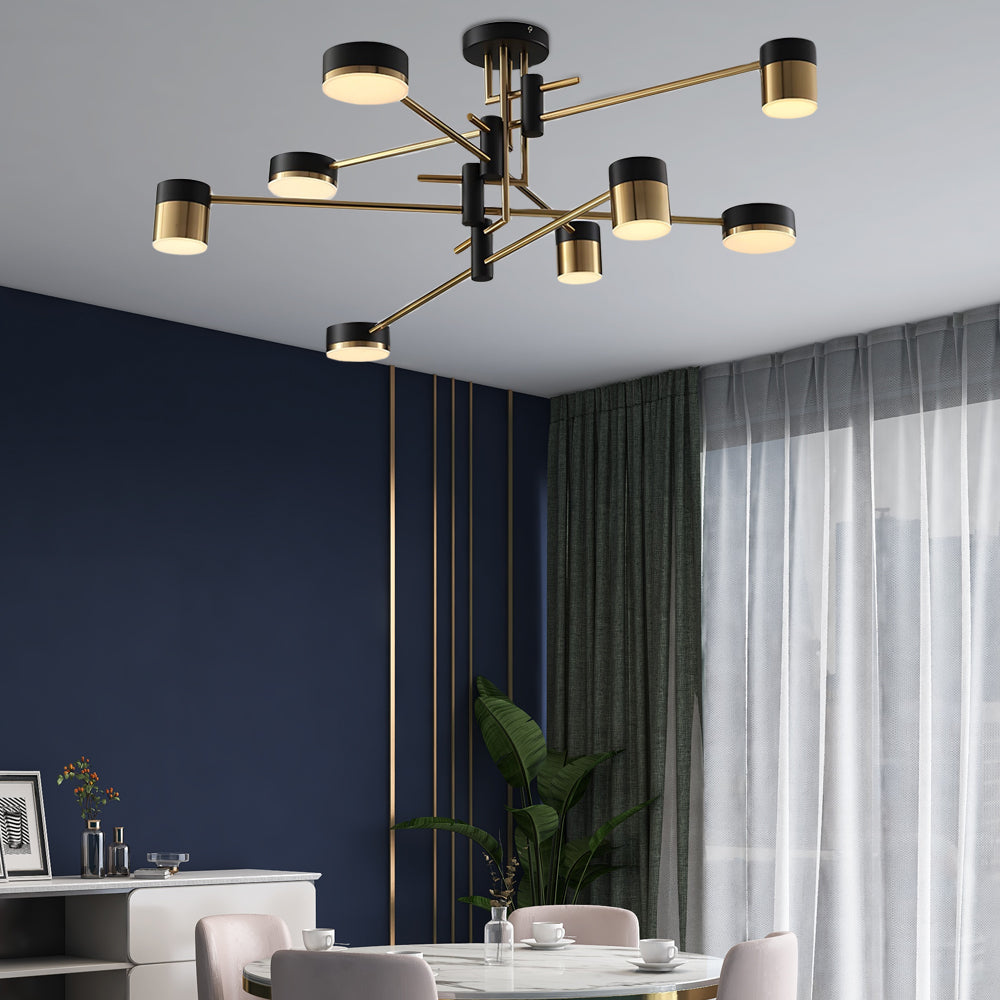 Modern 4 6 8 Light Led Dimmable Sputnik Chandelier