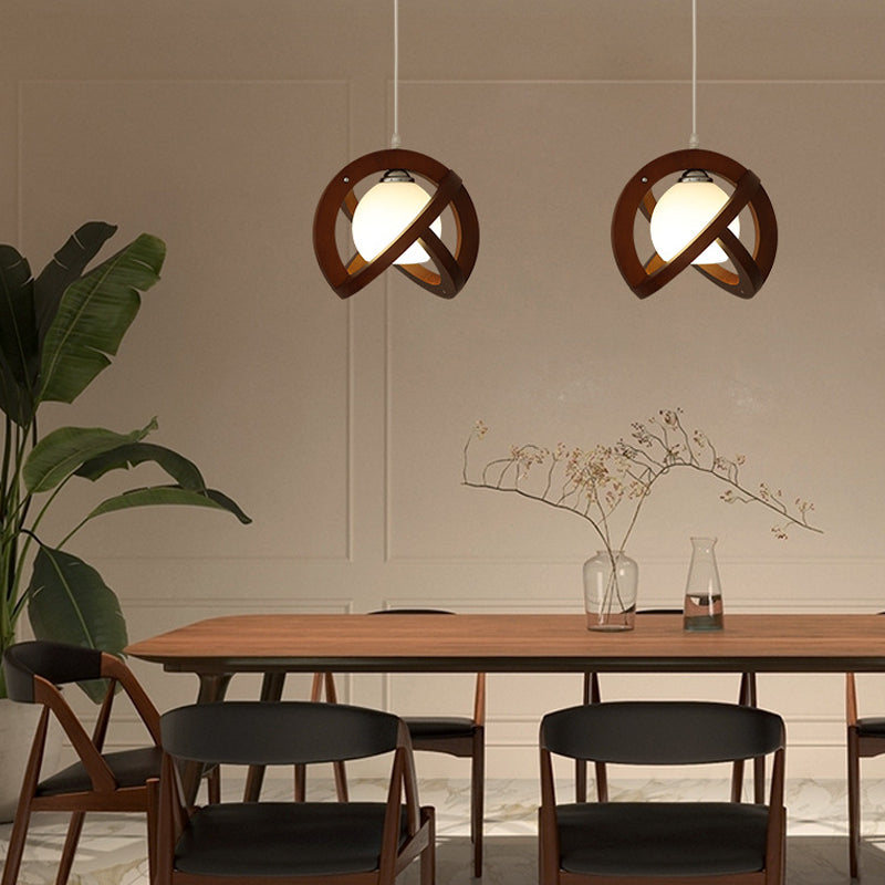 Simple Wood Japanese Pendant Light Li002661