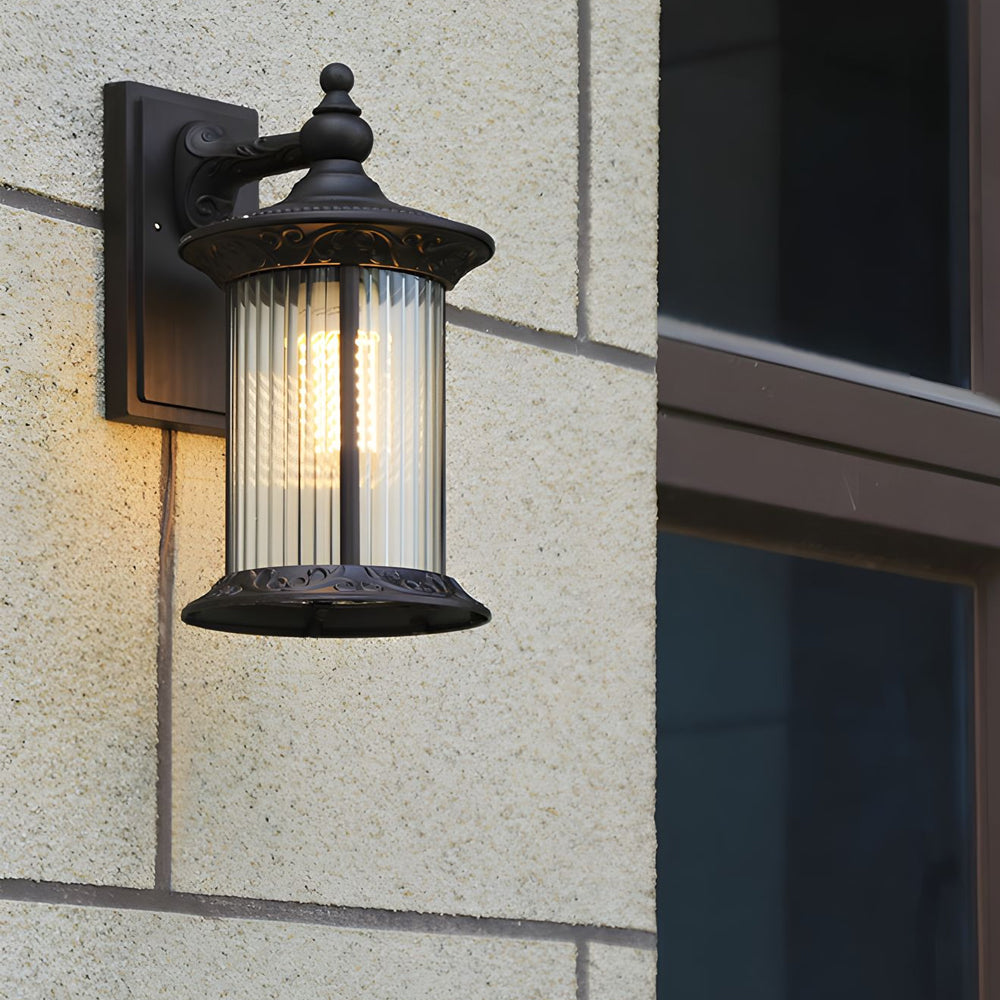 Vintage Outdoor Wall Sconce in Coffee Gold Finish, Waterproof Aluminum