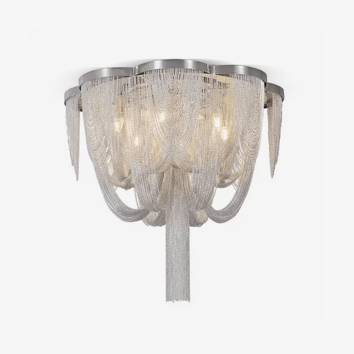 Cascading Chain Tassel Ceiling Light in Silver or Gold