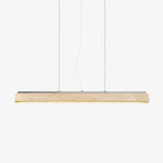 Linear Travertine Pendant Light – Modern Stone Suspension Lamp for Dining & Kitchen Island