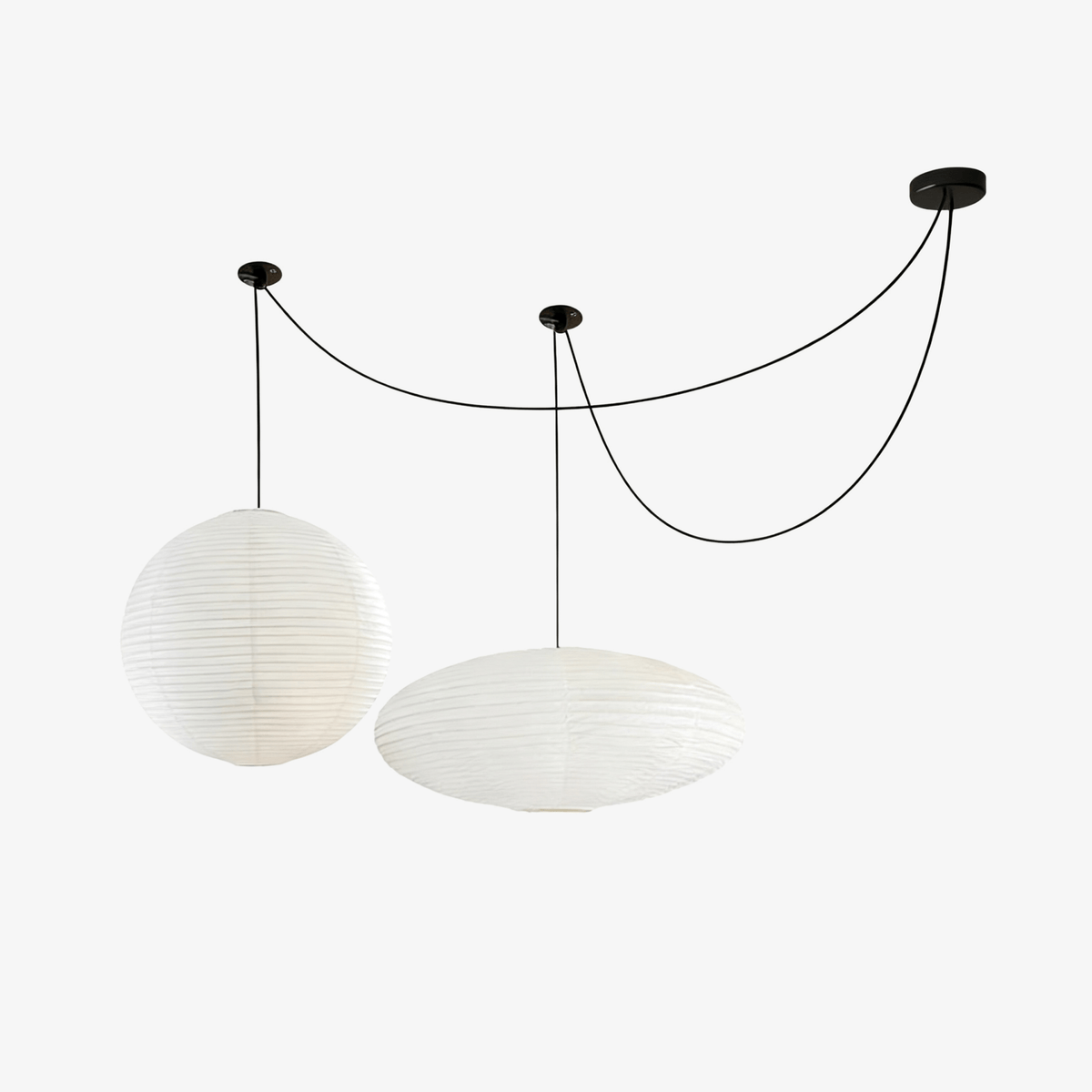 Washi Paper Whimsy Pendant Lamp – Two-Tone Cloud Pendant Light