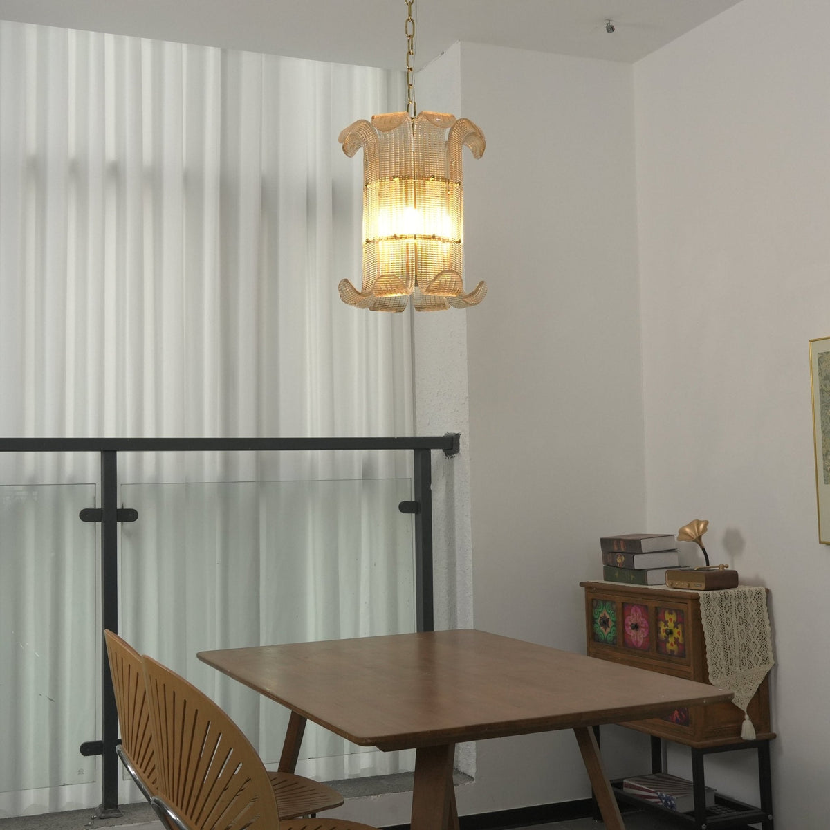 Brasher Small Chandelier — Modern Glass Pendant Light for Dining Room & Entryway