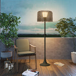 Callum Woven Solar Floor Lamp – Artisan Outdoor LED Lighting