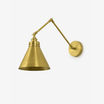 Edwin Swing Arm Wall Sconce in Brushed Brass – Adjustable Reading Light for Bedroom & Living Room