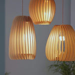 Handmade Wood Veneer Lanterns Led Nordic Japanese Style Pendant Lights