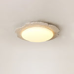 Crater Halo Travertine LED Flush Mount Ceiling Light