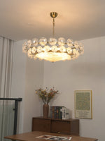 Solaris Disc Glass Chandelier – Two-Tier Gold & Murano-Style Glass Pendant