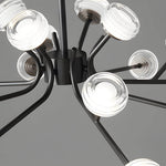 Aurelia LED Sputnik Chandelier in Matte Black with Clear Acrylic Spheres