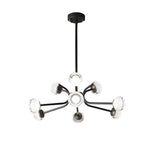 Aurelia LED Sputnik Chandelier in Matte Black with Clear Acrylic Spheres