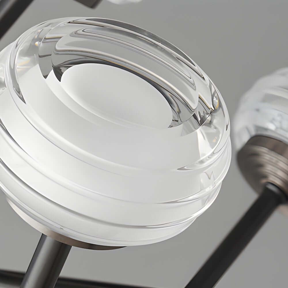 Aurelia LED Sputnik Chandelier in Matte Black with Clear Acrylic Spheres