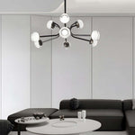 Aurelia LED Sputnik Chandelier in Matte Black with Clear Acrylic Spheres