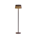 Handwoven Linen Outdoor Floor Lamp with Solar and Plug-In Options