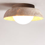 Caelo Travertine Dome LED Ceiling Light – Modern Flush Mount for Bedroom & Living Room