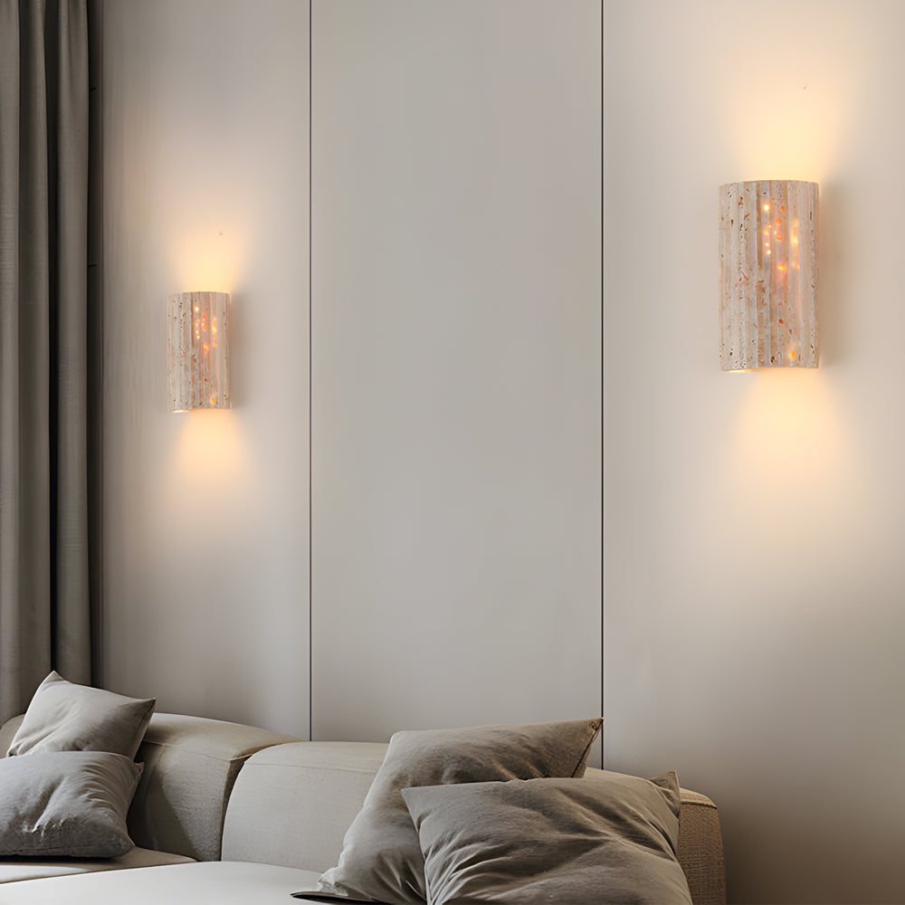 Travertine LED Wall Sconce with Up and Down Illumination