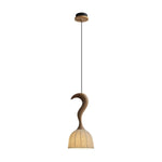 Elowen Twisted Wood Pendant Light – Sculptural Designer Ceiling Lamp