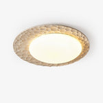 Organic Travertine Ceiling Light with Textured Stone Finish