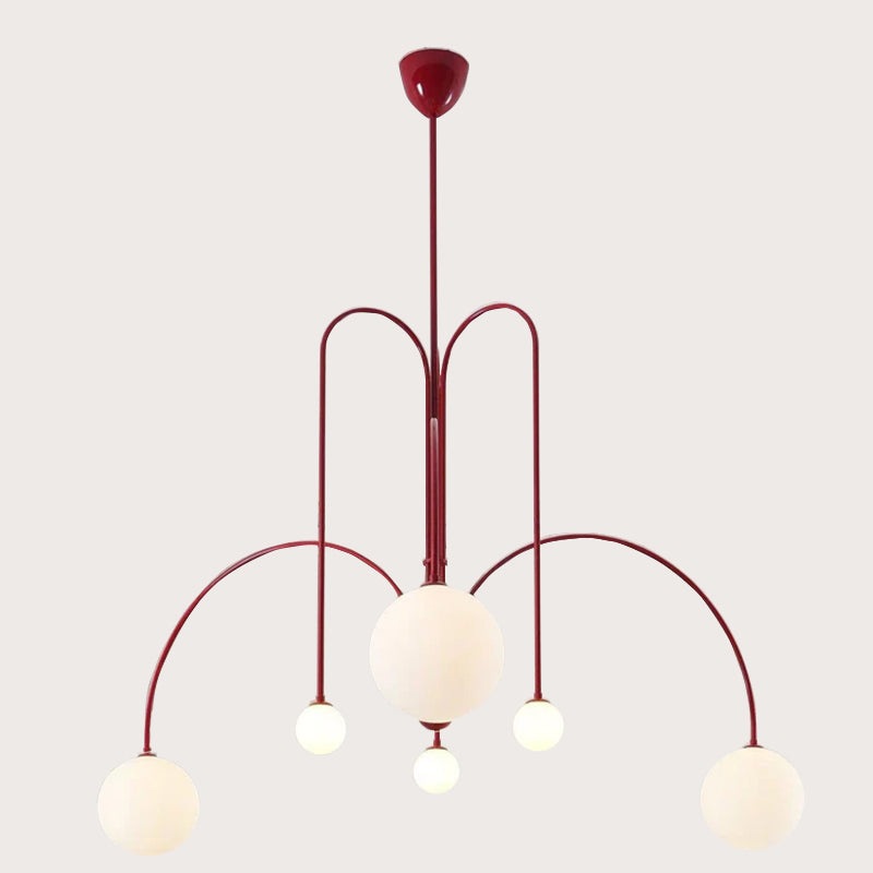 Modern White Round Glass Pendant Light