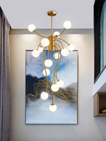 Caroline Modern Glass Chandelier with Gold or Black Metal Frame