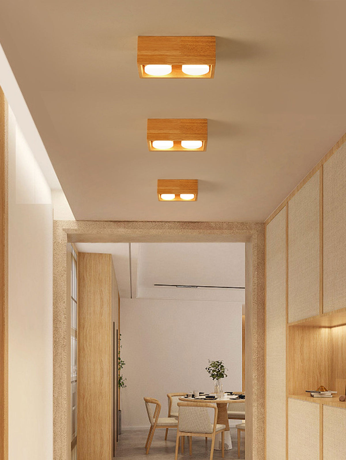 Cobra Wood Ceiling Light – Minimalist Flush Mount in Natural Wood