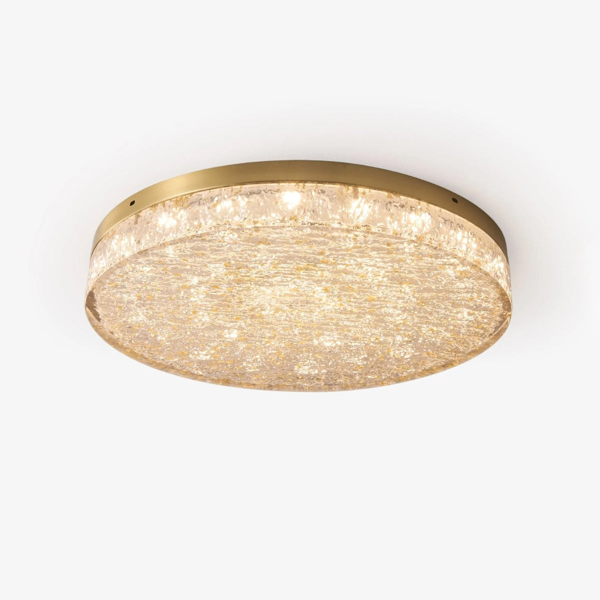 Crystal Core Ceiling Lamp in Brass and Resin – Modern Flush Mount Light