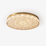 Crystal Core Ceiling Lamp in Brass and Resin – Modern Flush Mount Light