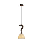 Elowen Twisted Wood Pendant Light – Sculptural Designer Ceiling Lamp