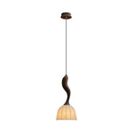 Elowen Twisted Wood Pendant Light – Sculptural Designer Ceiling Lamp