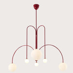 Modern White Round Glass Pendant Light