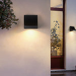Geometric Outdoor Wall Sconce with Directional LED Light