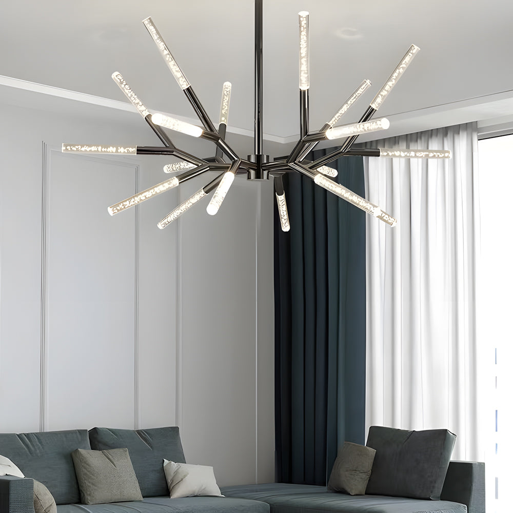 Unique Acrylic Branches Led Minimalist Lines Postmodern Chandelier Lamp