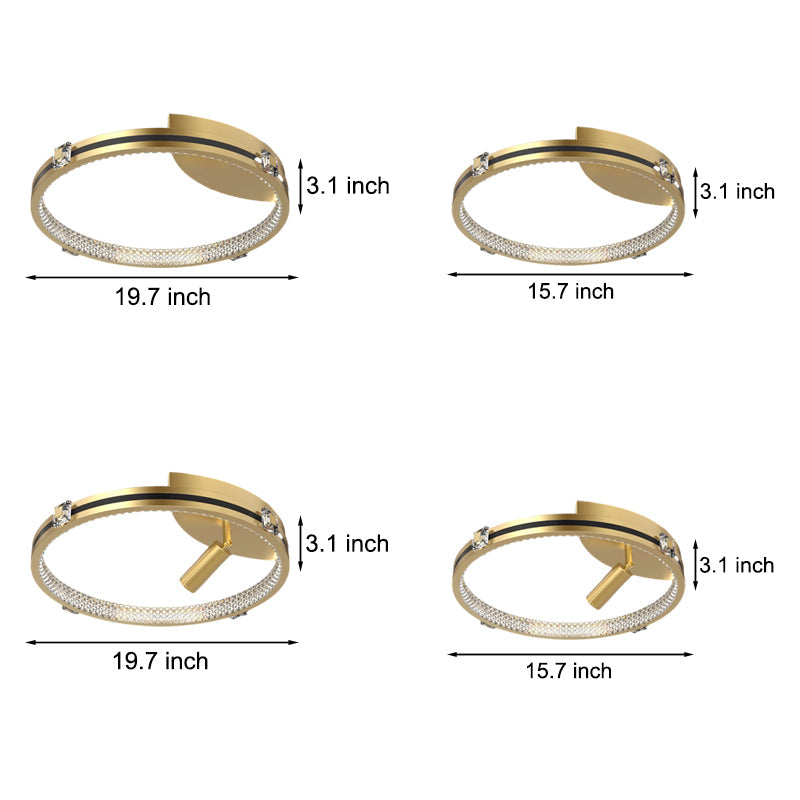 Round Ring Modern Ceiling Lights With Spotlights Ha098312