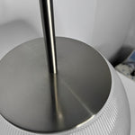 Ribbed Glass Bowl And Metal Italian Accent Table Lamps