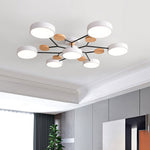 Orbital Sputnik Semi Flush Mount LED Chandelier in Metal and Acrylic