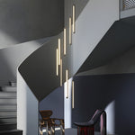Modern Spiral Multi Strip Chandelier For Staircases