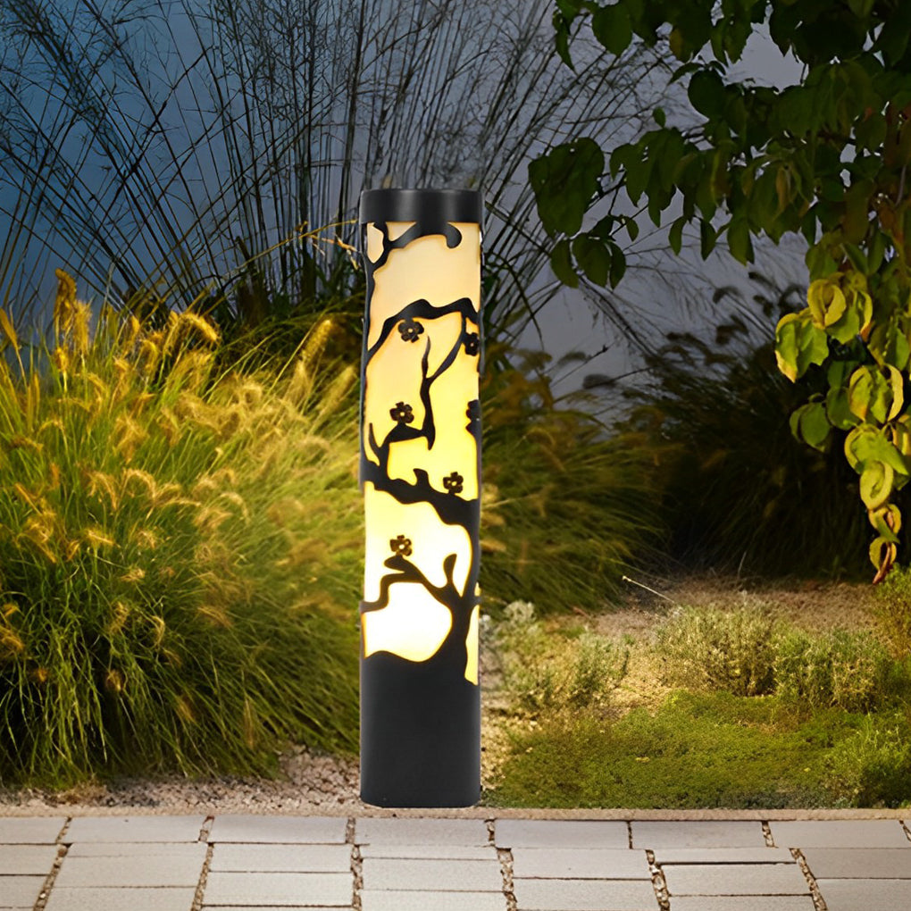 Black Wintersweet Pathway Lights – Vintage Outdoor LED Garden Lamps