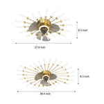 Creative Flower Mute Three Step Dimming Nordic Fans Ceiling With Lights