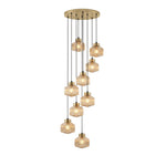 Art Glass Spinning Top Pendant Light in Gold for Dining & Living Spaces