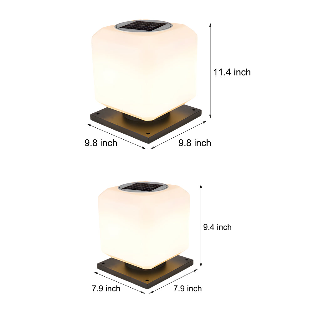 Waterproof Cube Outdoor Led Pier Mount Post Lamp For Garden