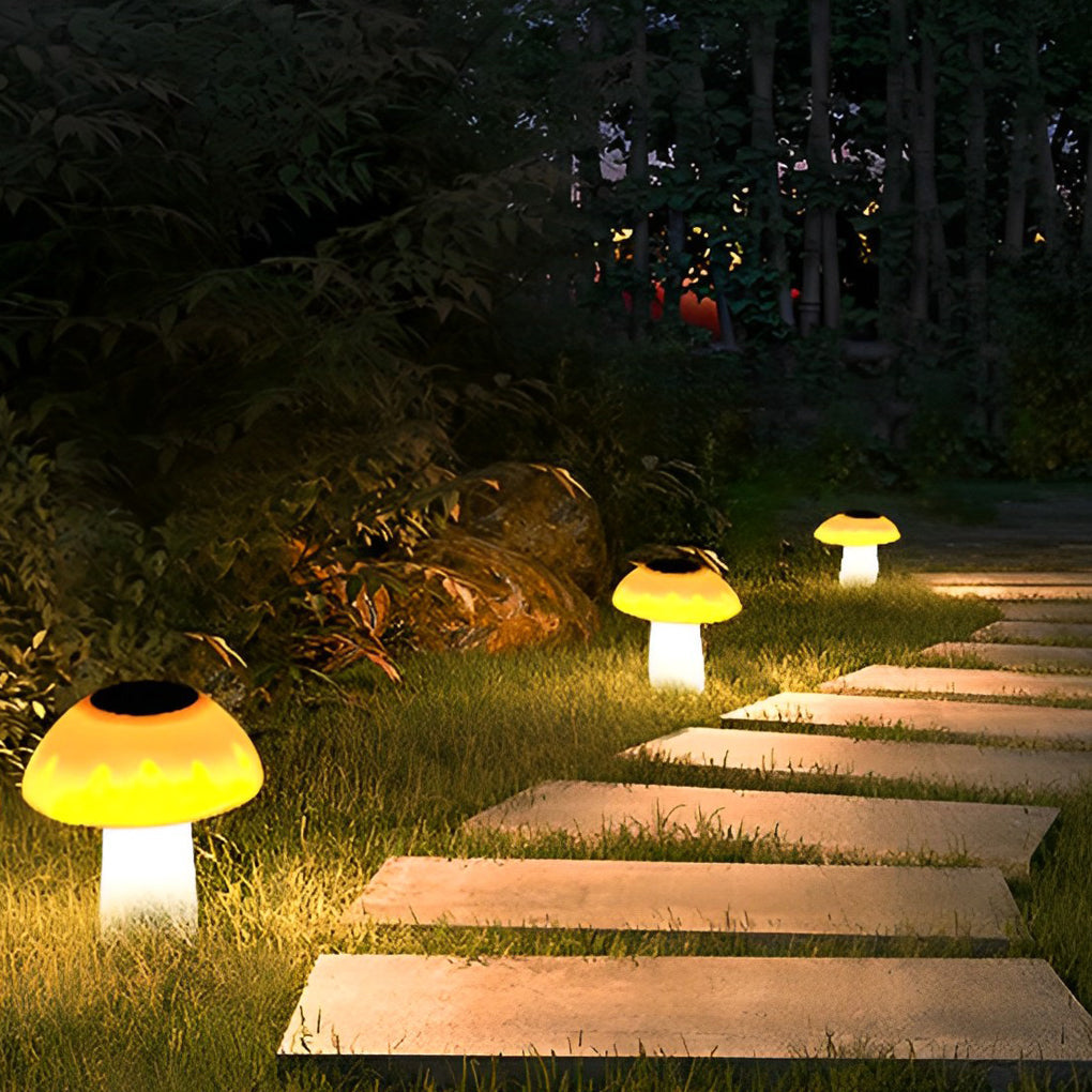 Mushroom Solar LED Lawn Light – Waterproof Garden & Pathway Illumination